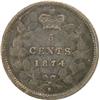 Image 2 : Canada 5 Cents 1874H Plain 4 ICCS VF-20