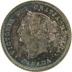 Canada 5 Cents Silver 1881H EF-AU