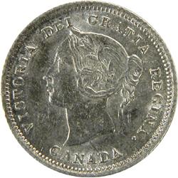 Canada 5 Cents Silver 1881H EF-AU