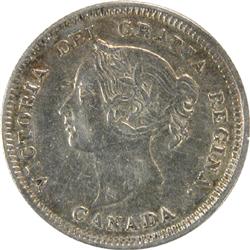 Canada 5 Cents Silver 1881H CCCS EF-40