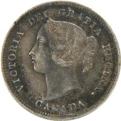 Canada 5 Cents 1885 Large 5 ICCS VF-30