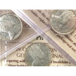 Canada 5 Cents 1902H SH 3 pcs ICCS EF40