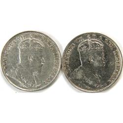 Canada 5 Cents 1909 RL and 1910 RL, EF