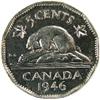 Image 2 : Canada 5 Cents 1946 Double 6 Choice Unc