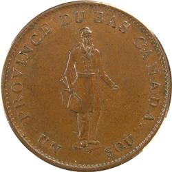 Breton 522 1837 Half Penny Cornwell AU+