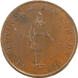 Breton 522 1837 Half Penny Cornwell AU+