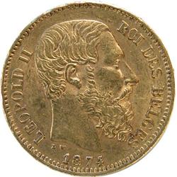 Belgium 20 Francs 1874, AU