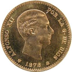 Spain 10 Pesetas 1878 (1962) Restrike