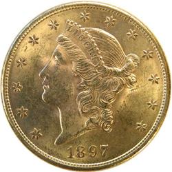 USA Twenty Dollars Gold 1897S AU-Unc