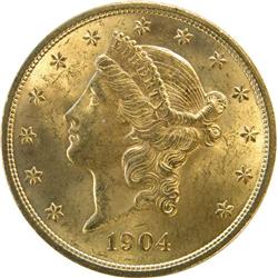 USA Twenty Dollars Gold 1904 AU-Unc