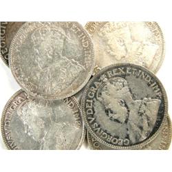 Canada 25 Cents 1911-1919 6 pieces, F