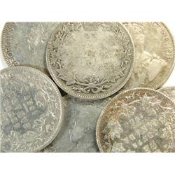 Canada 25 Cents 1921-36 Dot, 8 key pcs