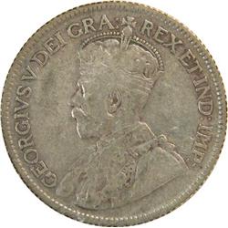 Canada 25 Cents 1936 Dot ICCS F-12