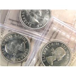 Canada 25 Cents 1956 57 59, ICCS MS-64