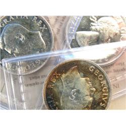 Canada 50 Cents 1949-1955 4 ICCS MS pcs