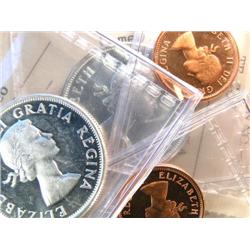 Canada 50c & 1c 1961-64, 4pcs ICCS PL