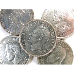 Canada Silver Dollar 1935 36 38 46 49