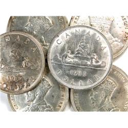 Canada Silver Dollar 1935 Six pieces EF