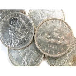 Canada Silver Dollar 1936 Six pieces EF