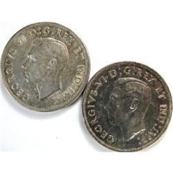 Canada Silver Dollar 1938 and 1946 EF