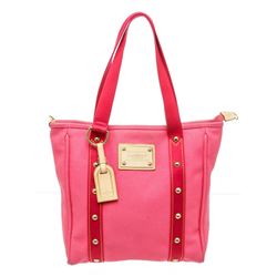 Louis Vuitton Pink Toile Canvas Antigua Cabas MM Tote Bag