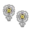 Image 1 : 18k Two Tone Gold 1.85CTW Diamond Earrings, (VS1-SI1/SI1/VS2 /G-H/G /Nat-yel)