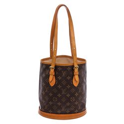 Louis Vuitton Monogram Canvas Leather Petit Bucket PM Bag