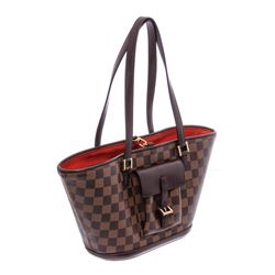 Louis Vuitton Damier Ebene Canvas Leather Manosque PM Shoulder Bag