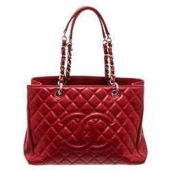 Chanel Red Caviar GST Grand Shopping Tote Bag