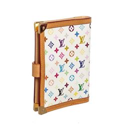 Louis Vuitton White Monogram Multicolore Canvas Leather Mini Agenda