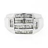 Image 4 : Large Mens 14K White Gold 1.10 ctw Tapered & Straight Baguette Diamond Band Ring