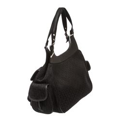 Christian Dior Black Diorissimo Canvas Leather Street Chic Tote