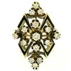 Image 1 : 14k Yellow Gold .90 ctw Round Diamond Black Enamel Marquise Cocktail Ring