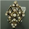 Image 2 : 14k Yellow Gold .90 ctw Round Diamond Black Enamel Marquise Cocktail Ring