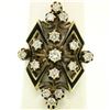 Image 4 : 14k Yellow Gold .90 ctw Round Diamond Black Enamel Marquise Cocktail Ring