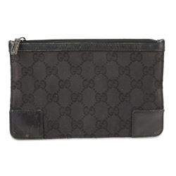 Gucci Monogram Pouch Black Canvas Clutch