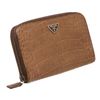 Image 3 : Prada Brown Croc Embossed Zip-Around Wallet