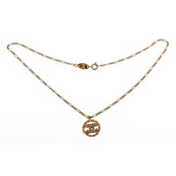 Chanel Vintage Crystal CC Pendant Necklace