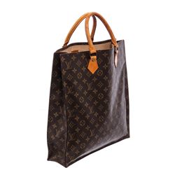 Louis Vuitton Monogram Canvas Leather Sac Plat Tote Bag