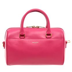 Saint Laurent YSL Magenta Calfskin Leather Classic Baby Duffle Bag