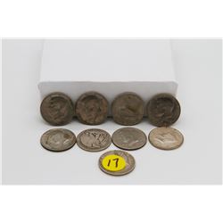 Set of 9 American 50 cent coins