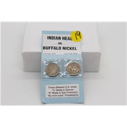 Set of 2 Indian head nickels