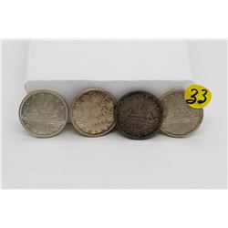 Set of 4 - Silver dollars (1966 & 1953)