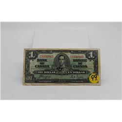 1937 Canadian $1 bill