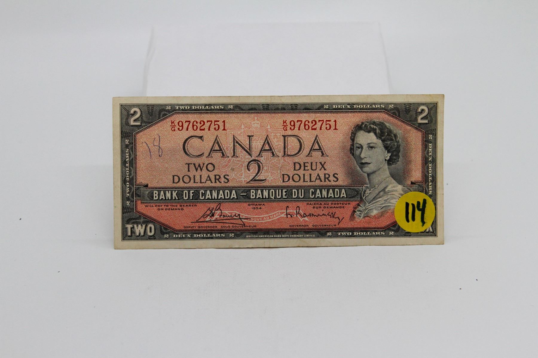 1954 Canadian $2 bill