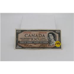1954 Canadian $100 bill