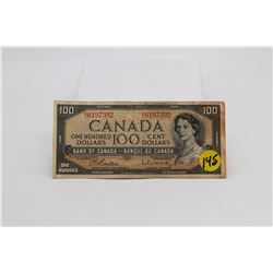 1954 Canadian $100 bill