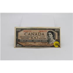 1954 Canadian $100 bill