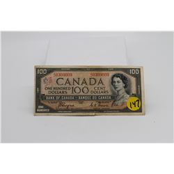 1954 Canadian $100 bill