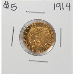 1914 $5 Indian Head Half Eagle Gold Coin